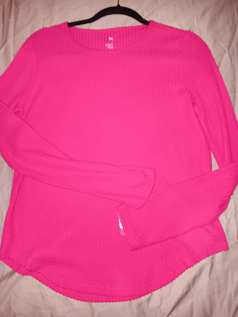 SO Hot Pink Cozy Textured Top